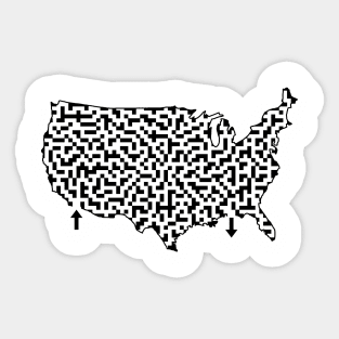 United States of America Shaped Maze & Labyrinth Sticker